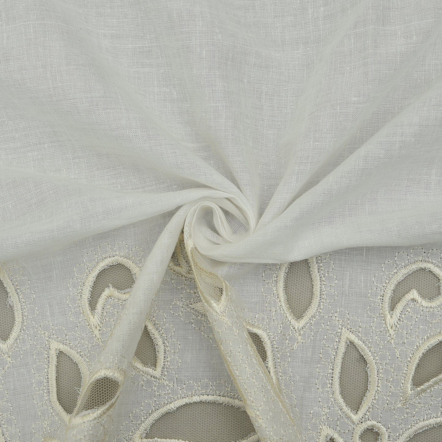 Cotton Chikan Embroidery Fabric