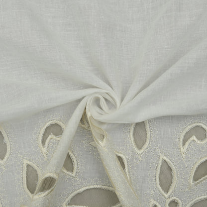 Cotton Chikan Embroidery Fabric