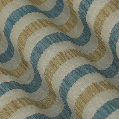 Multicolor Crush Tissue Stripe Fabric