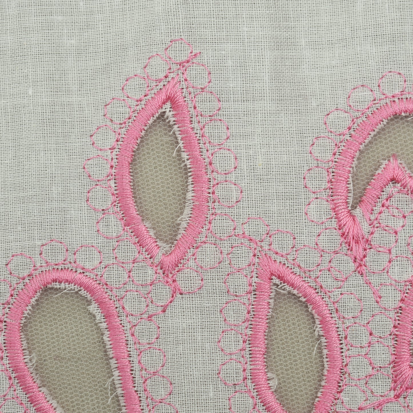 Cotton Chikan Embroidery Fabric