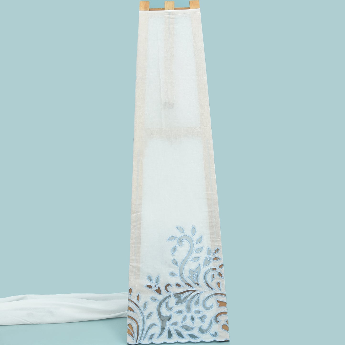 Cotton Chikan Embroidery Fabric