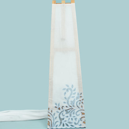 Cotton Chikan Embroidery Fabric