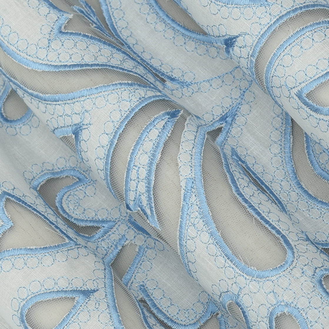 Cotton Chikan Embroidery Fabric