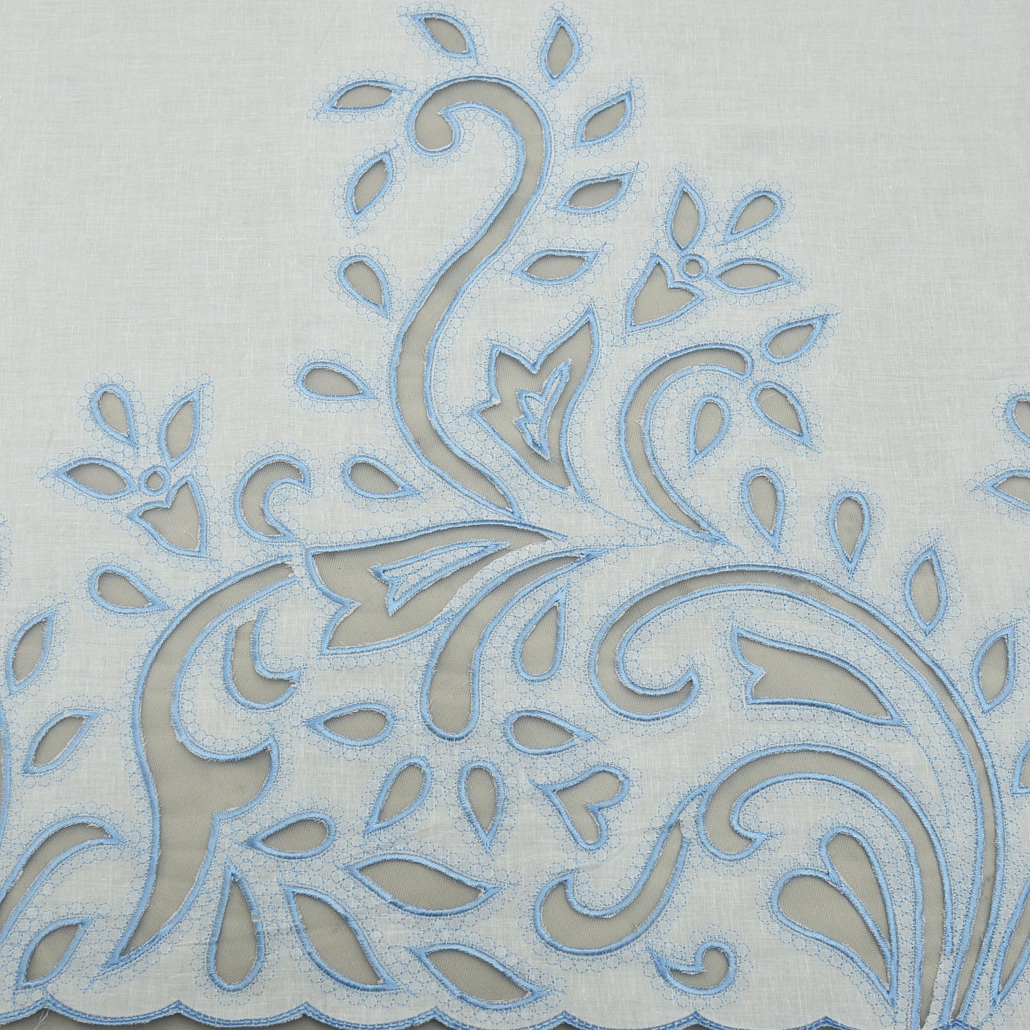 Cotton Chikan Embroidery Fabric
