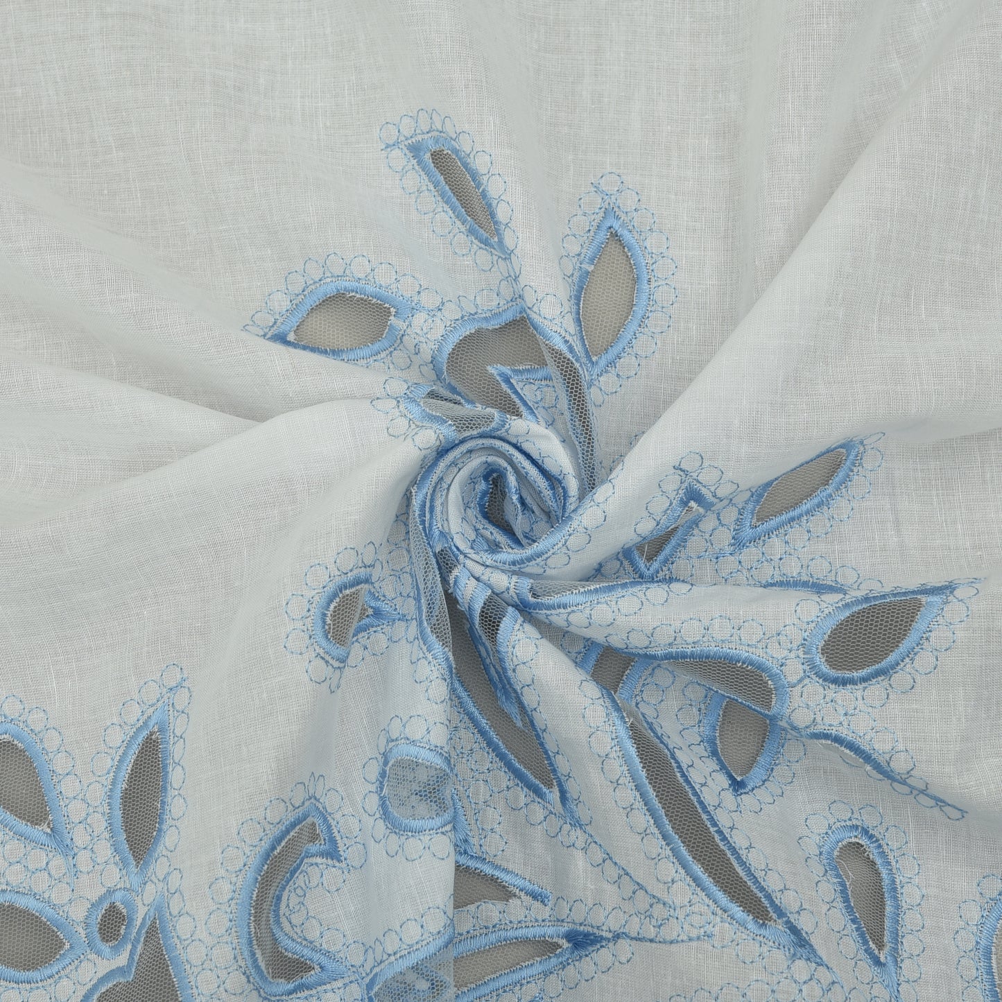 Cotton Chikan Embroidery Fabric