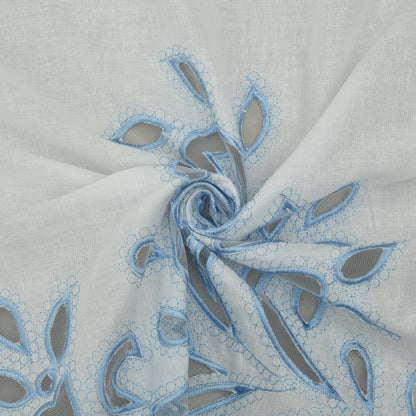 Cotton Chikan Embroidery Fabric