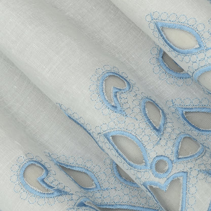 Cotton Chikan Embroidery Fabric