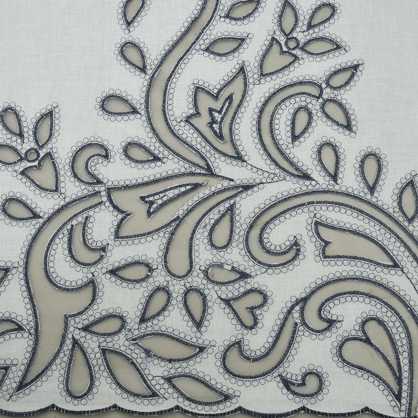 Cotton Chikan Embroidery Fabric