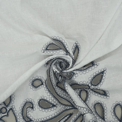 Cotton Chikan Embroidery Fabric