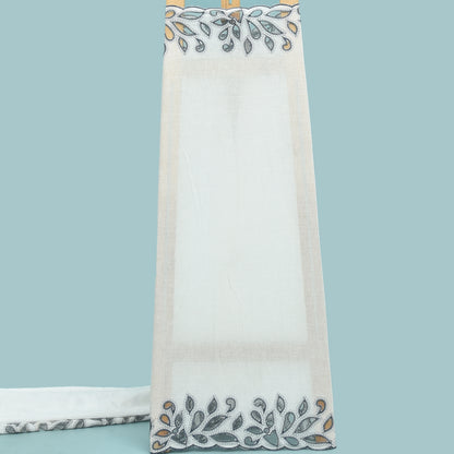 Cotton Chikan Embroidery Fabric