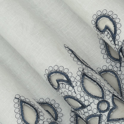 Cotton Chikan Embroidery Fabric