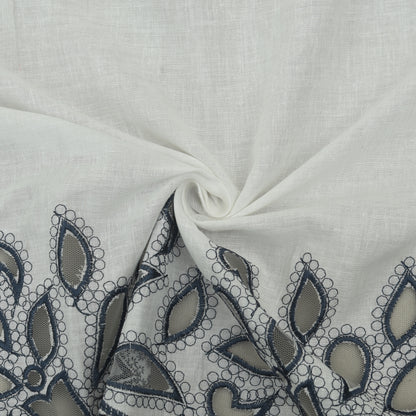 Cotton Chikan Embroidery Fabric