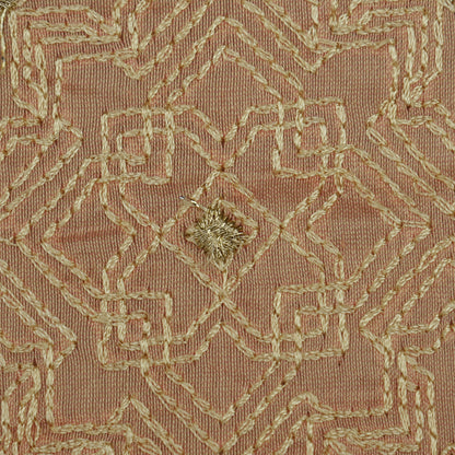 Peach Color Noil Embroidery Fabric