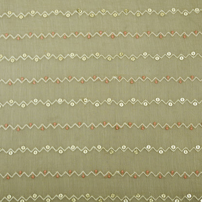 Cream Color Chanderi Embroidery Fabric