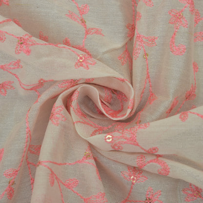 Chanderi Silk Embroidery Fabric