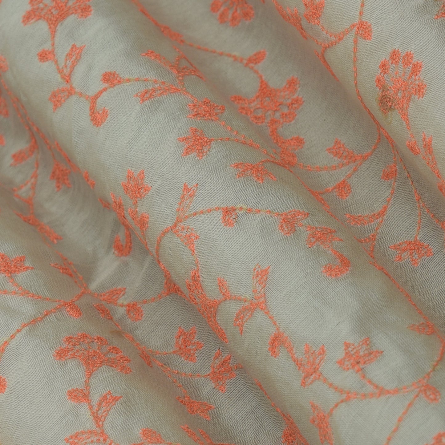 Chanderi Silk Embroidery Fabric