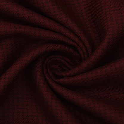 Maroon Color Pashmina Check Fabric