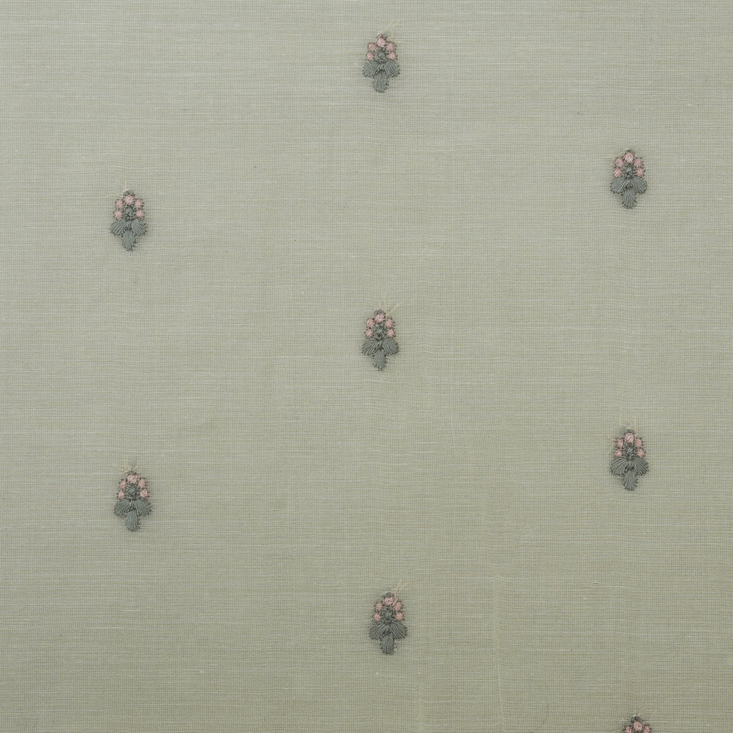 Off White Color Chanderi Booti Embroidery Fabric