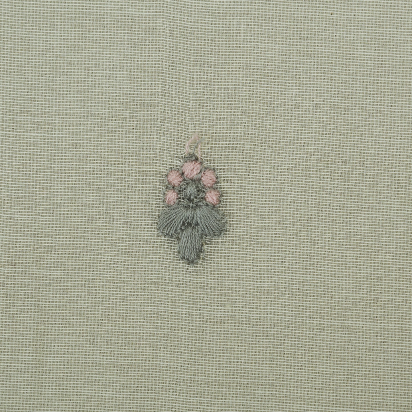 Off White Color Chanderi Booti Embroidery Fabric