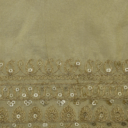 Beige Color Tissue Embroidery Fabric