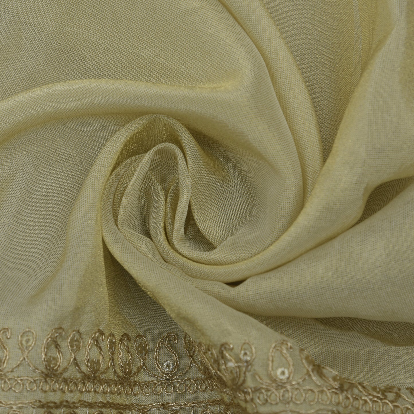 Beige Color Tissue Embroidery Fabric