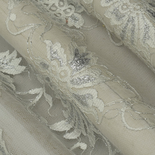 White Color Chantilly Net Fabric