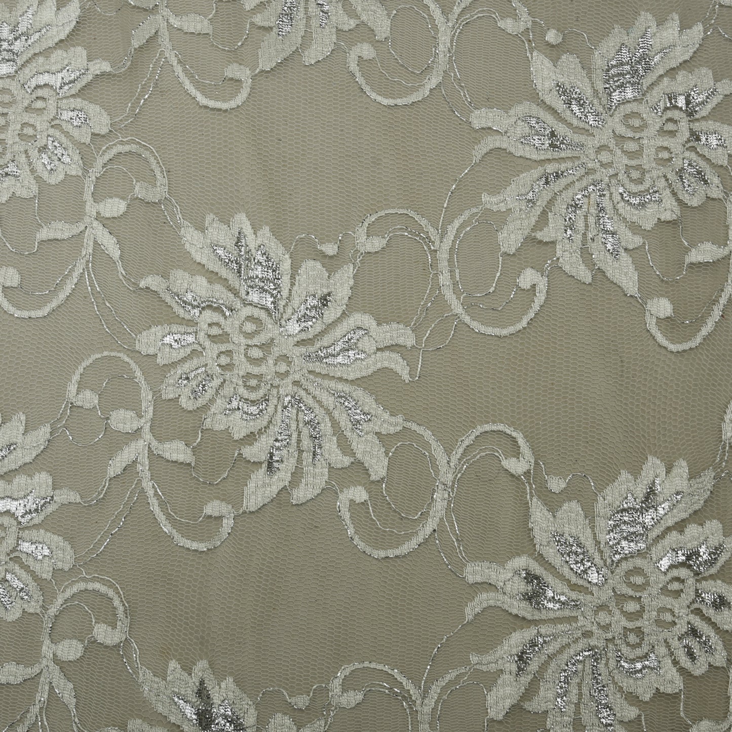 White Color Chantilly Net Fabric