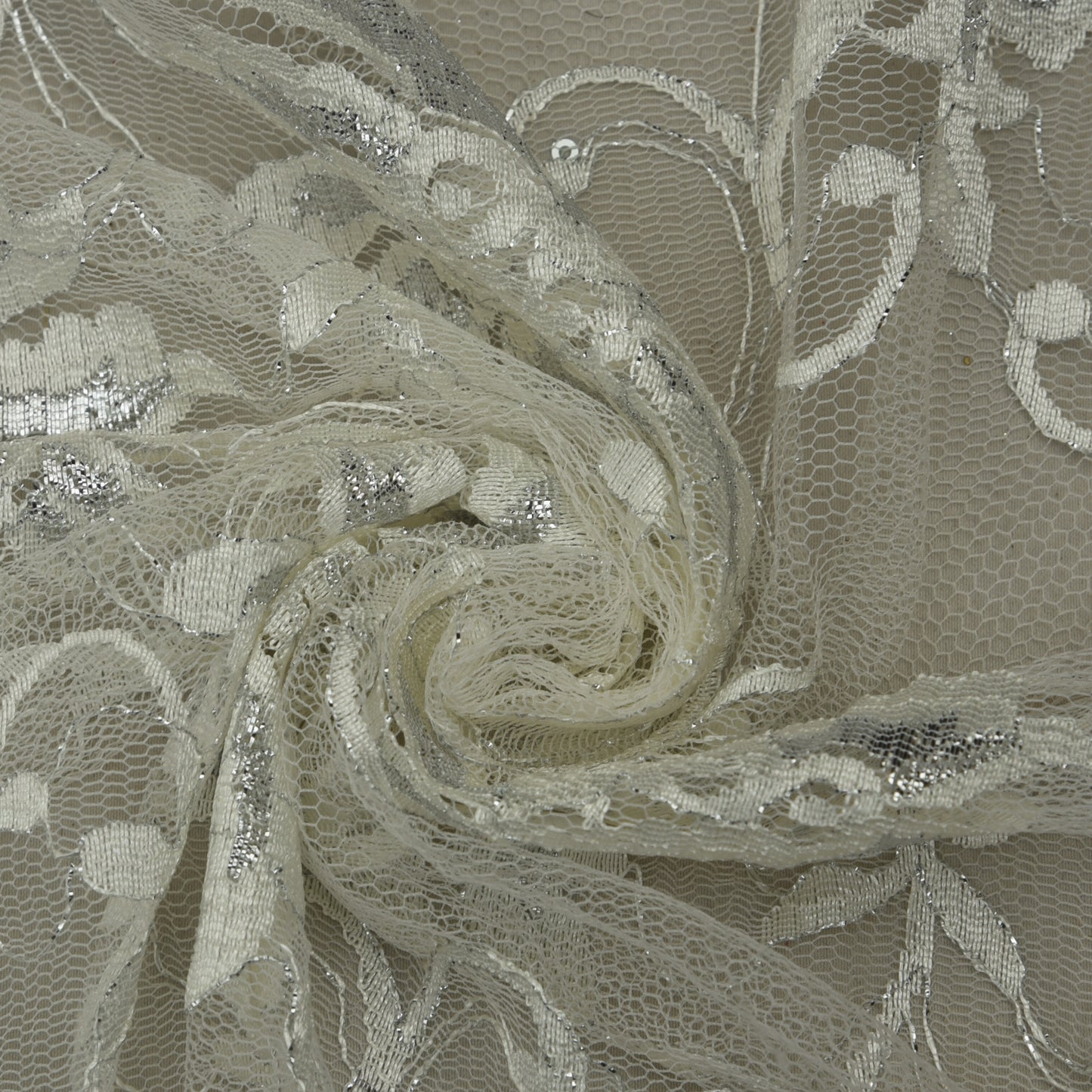 White Color Chantilly Net Fabric