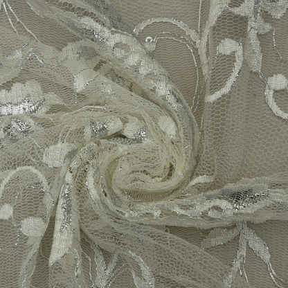 White Color Chantilly Net Fabric