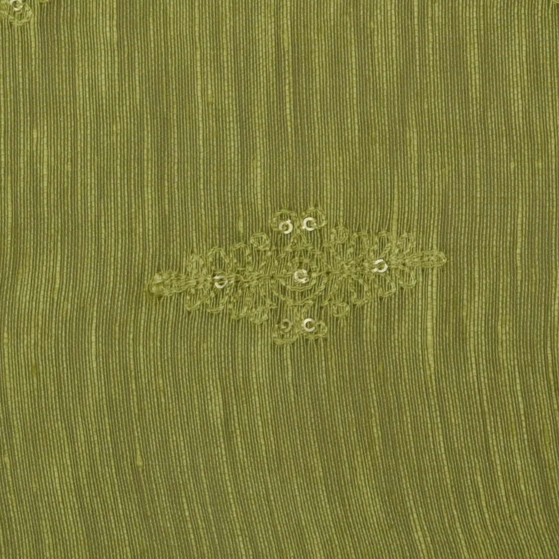 Lemon Color Noil Silk Embroidery Fabric