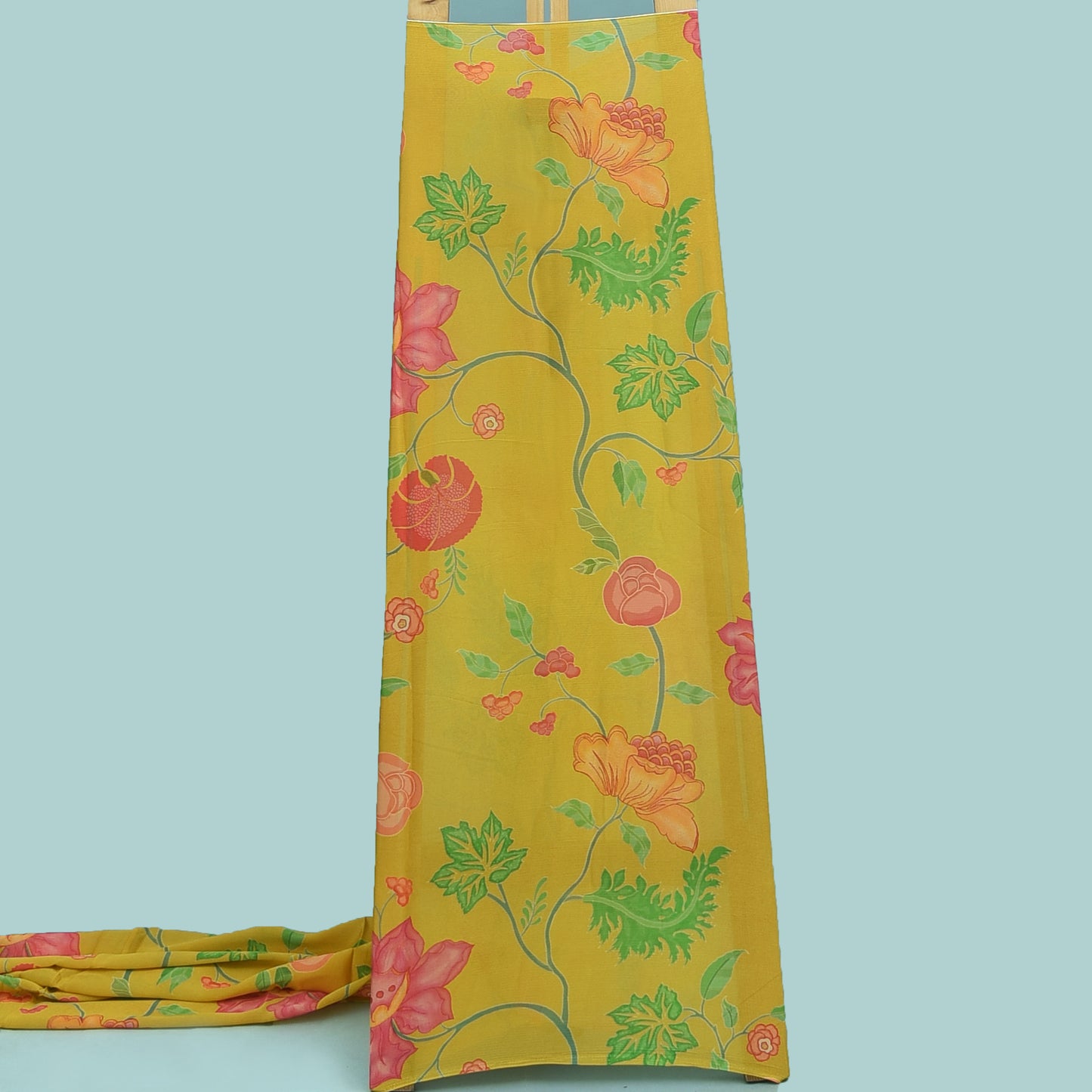 Floral Hydra Chinon Print Fabric