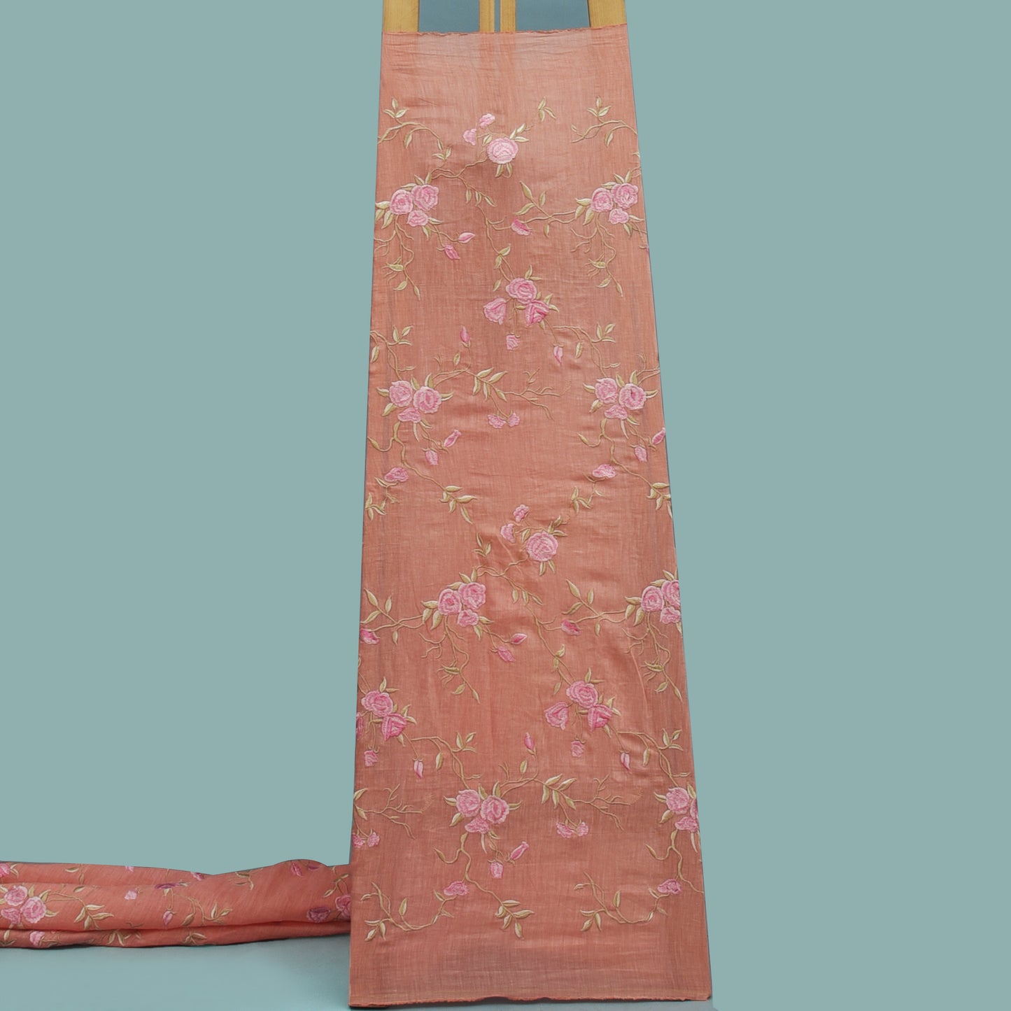 Pink Color Nokia Silk Embroidery Fabric
