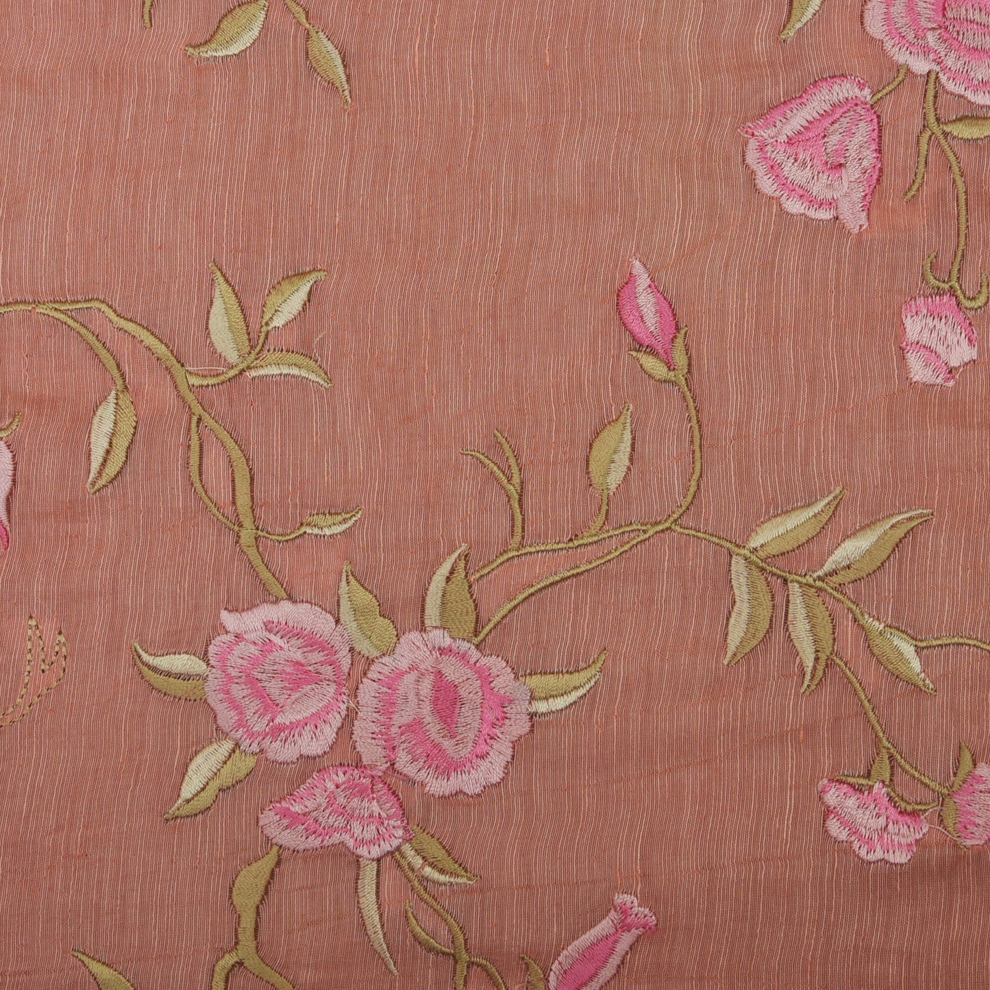 Pink Color Nokia Silk Embroidery Fabric