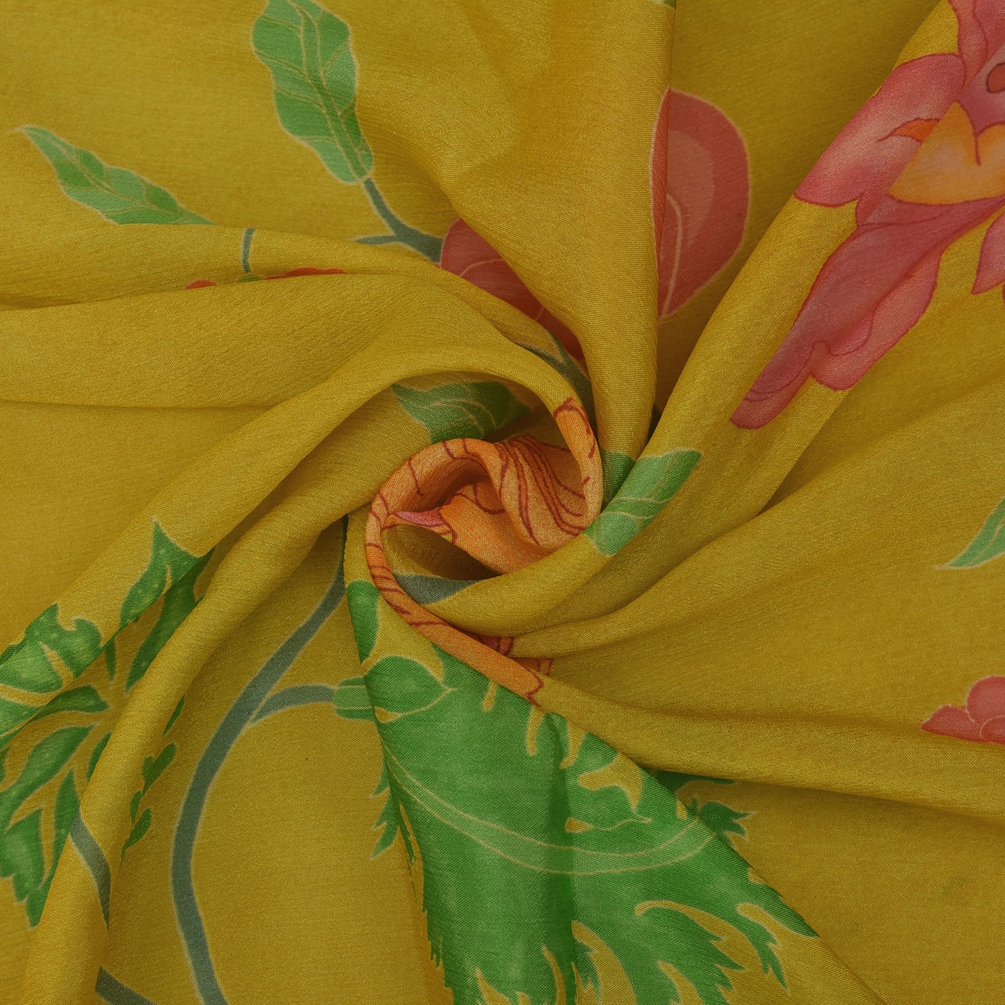 Floral Hydra Chinon Print Fabric