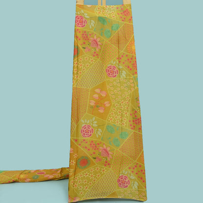 Floral Hydra Chinon Print Fabric