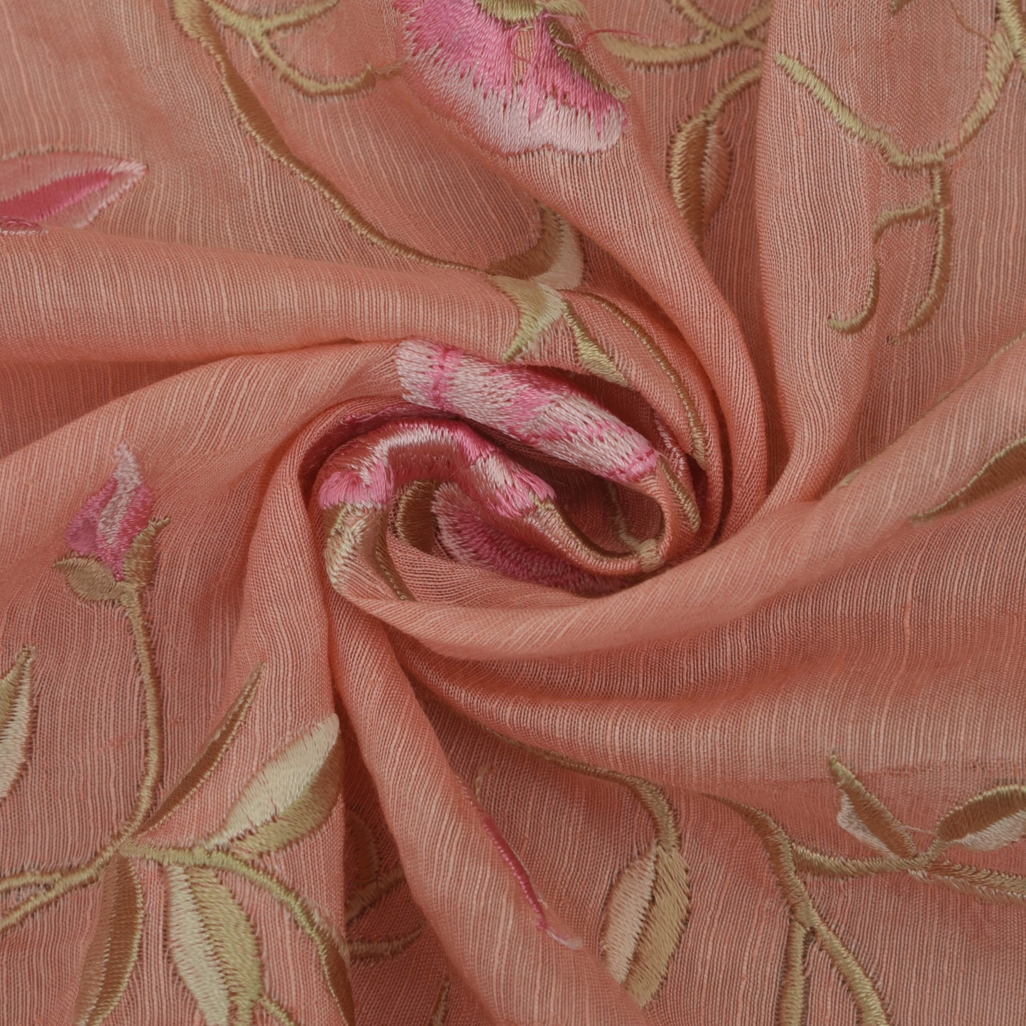 Pink Color Nokia Silk Embroidery Fabric