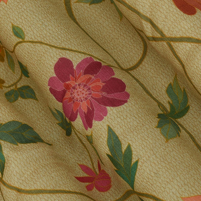 Floral Hydra Chinon Print Fabric