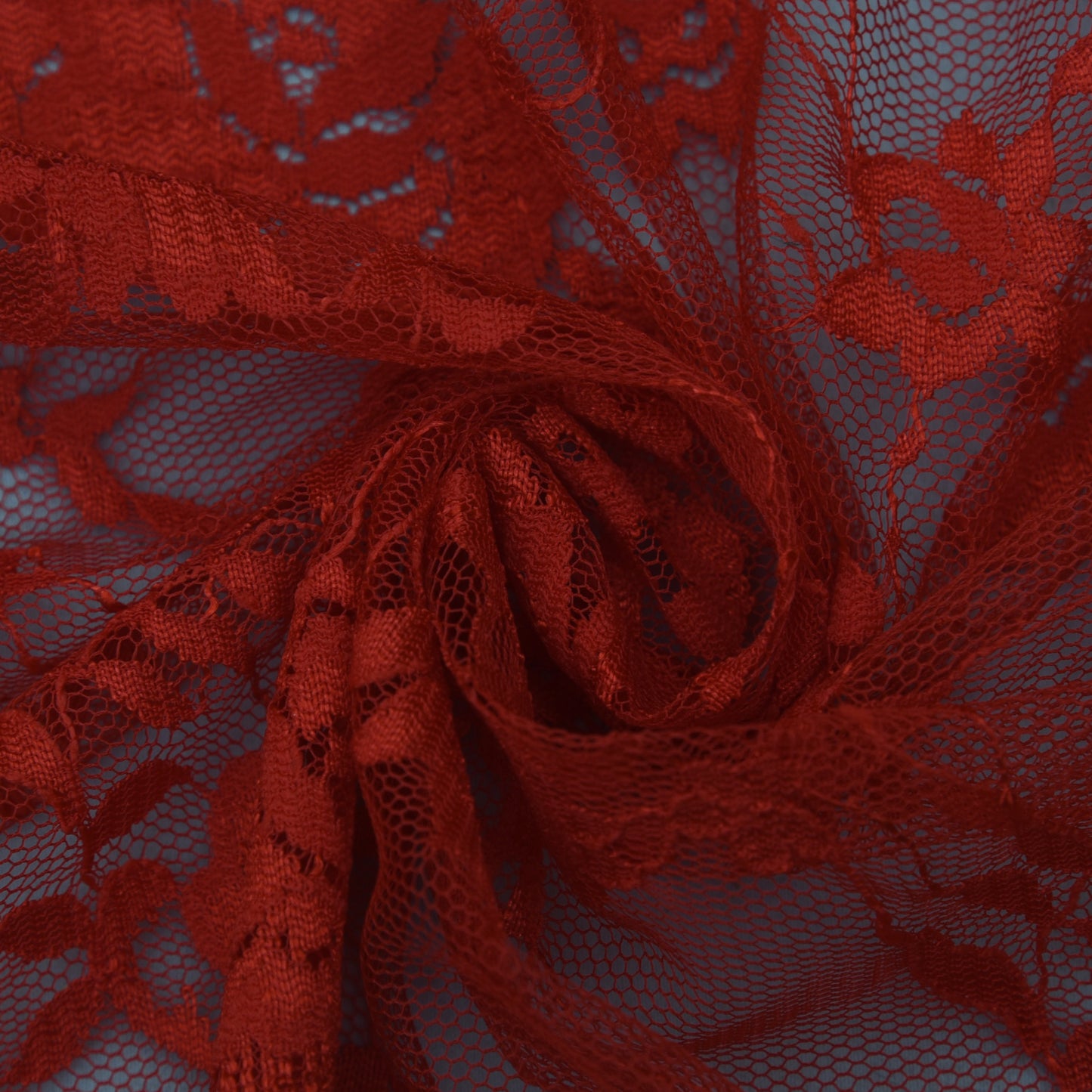 Red Color Chantilly Lace Fabric