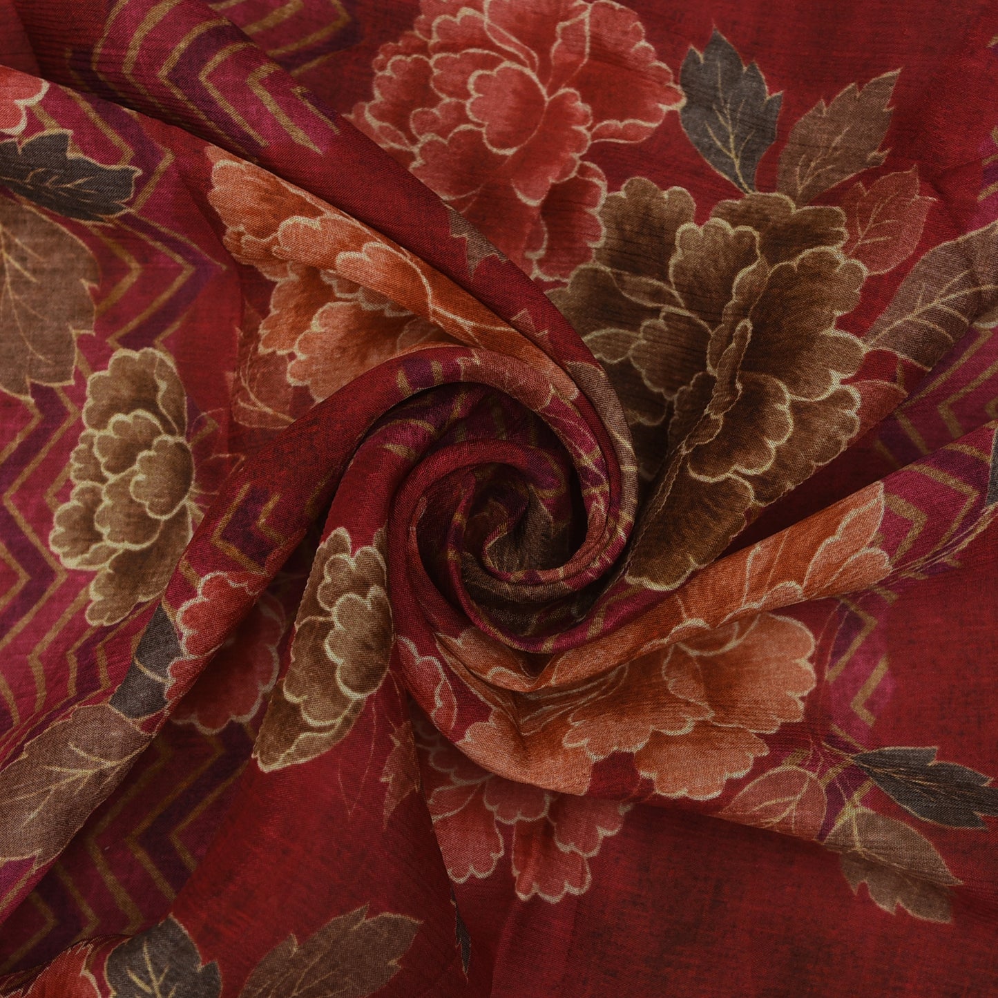 Floral Hydra Chinon Print Fabric