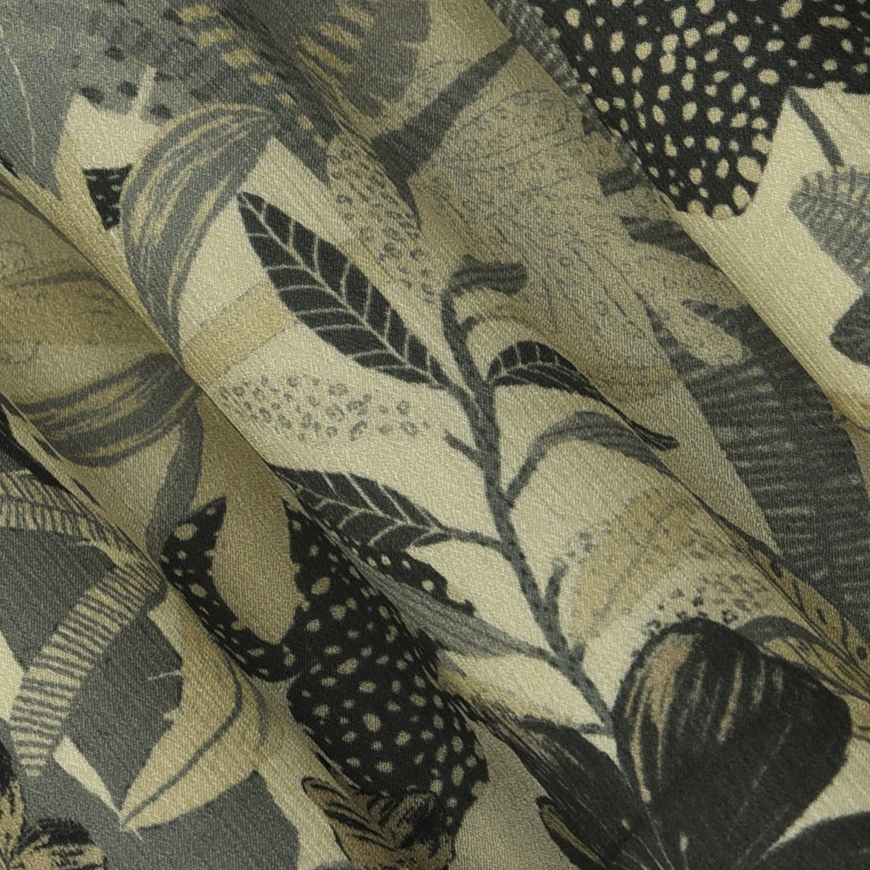 Floral Hydra Chinon Print Fabric