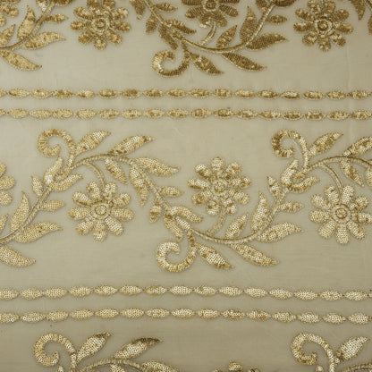 White Color Organza Embroidery Fabric