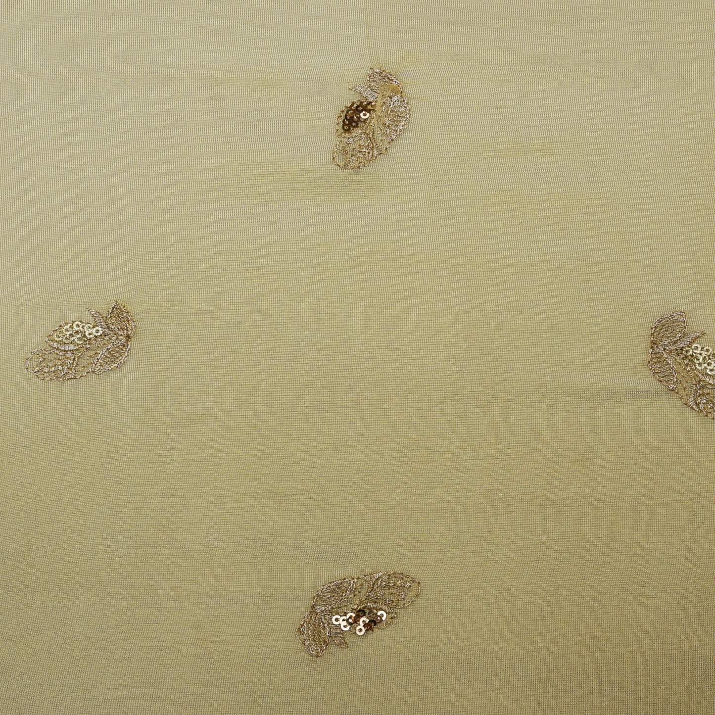 Beige Color Tissue Embroidery Fabric