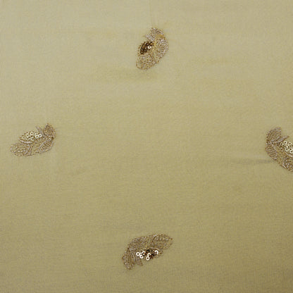 Beige Color Tissue Embroidery Fabric