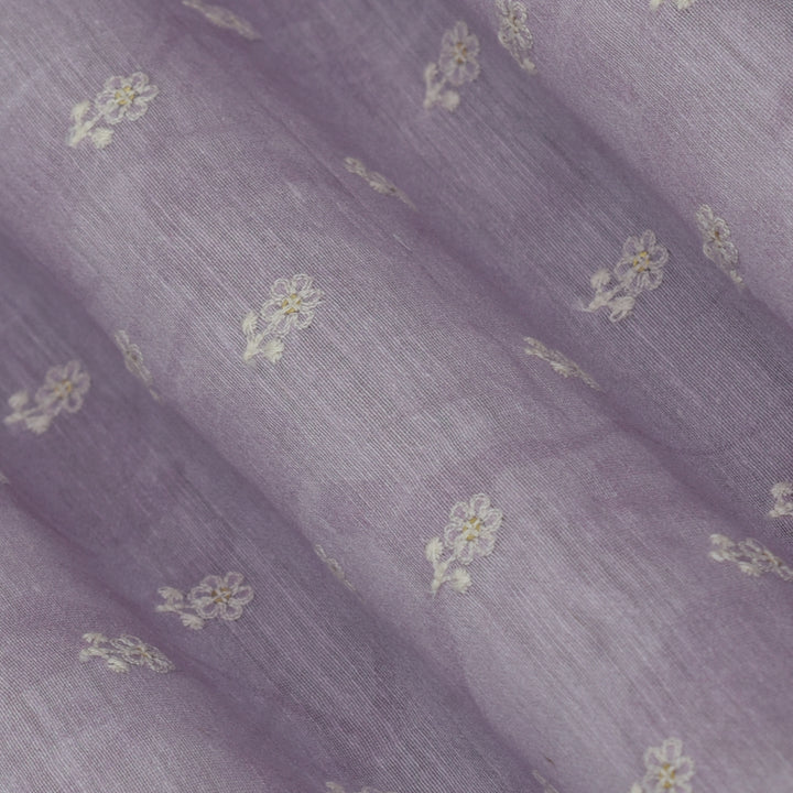 Mauve Color Linen Booti Fabric (Cut Pieces 3Mtr)
