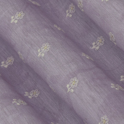 Mauve Color Linen Booti Fabric (Cut Pieces 3Mtr)