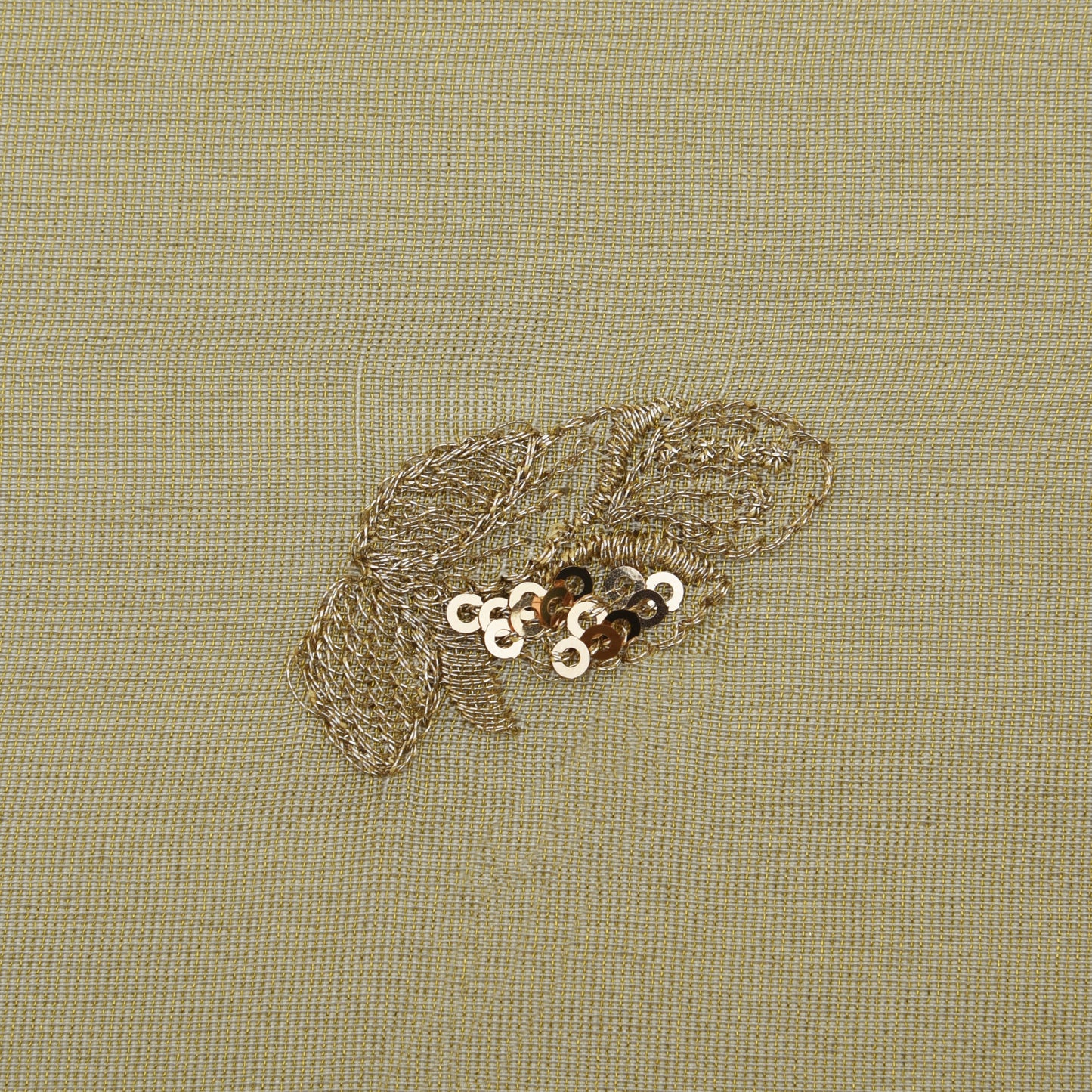 Beige Color Tissue Embroidery Fabric