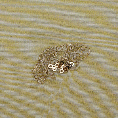 Beige Color Tissue Embroidery Fabric