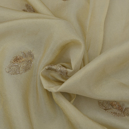 Beige Color Tissue Embroidery Fabric