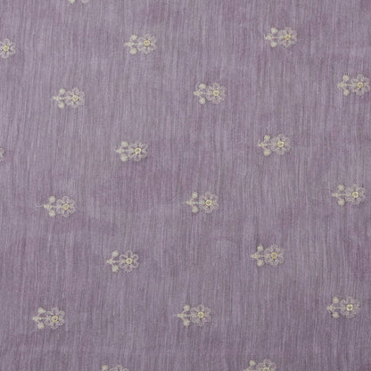 Mauve Color Linen Booti Fabric (Cut Pieces 3Mtr)
