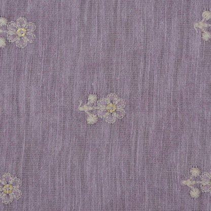 Mauve Color Linen Booti Fabric (Cut Pieces 3Mtr)